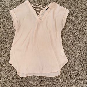 tan tie up blouse - size S